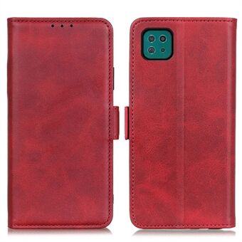 Wallet Stand Leather Phone Case Cover with Magnetic Double Clasp for Samsung Galaxy A22 5G (EU Version)