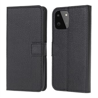 Folio Flip Wallet Design Litchi Texture Leather Protective Case for Samsung Galaxy A22 5G (EU Version)