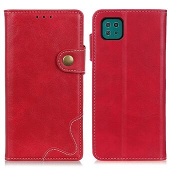 S-shape Textured Wallet Stand Leather Phone Case for Samsung Galaxy A22 5G (EU Version)