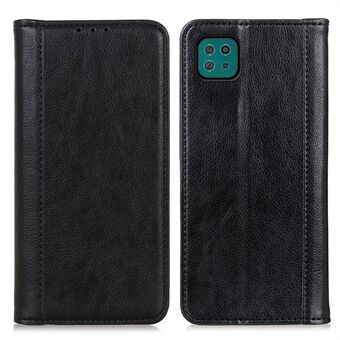 Auto-absorbed Litchi Texture Split Leather Wallet Stand Case Cover for Samsung Galaxy A22 5G (EU Version)