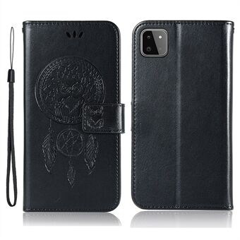 Wallet Stand Design Dream Catcher and Owl Pattern Imprinting Design Leather Cell Phone Case for Samsung Galaxy A22 5G (EU Version)