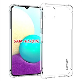 ENKAY HAT PRINCE Anti-slip 4 Corners Thickened Drop-proof Shockproof TPU Clear Phone Cover Case for Samsung Galaxy A22 5G (EU Version)