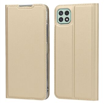 Auto-absorbed Leather Phone Cover Stand Case with Card Slot for Samsung Galaxy A22 5G (EU Version)