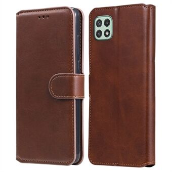 Drop-resistant Stand Design Leather Wallet Mobile Phone Cover Case for Samsung Galaxy A22 5G (EU Version)