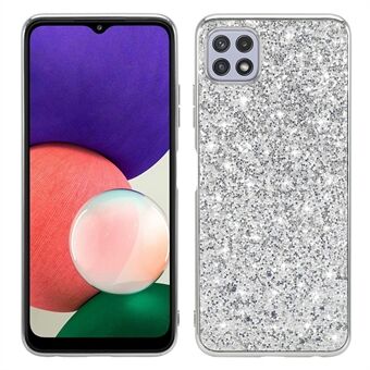 Stylish Shiny Sequins Decor Plated TPU Frame + PC Panel Hybrid Shell Case for Samsung Galaxy A22 5G (EU Version)