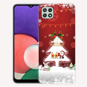 Christmas Series Pattern Printing IMD TPU Bumper Protective Soft Case Cover for Samsung Galaxy A22 5G (EU Version) - Christmas Tree and Snowflakes