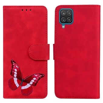 For Samsung Galaxy A22 5G (EU Version) Big Butterfly Pattern Printing Dual-sided Magnetic Clasp Anti-scratch Skin-touch PU Leather Phone Cover with Stand