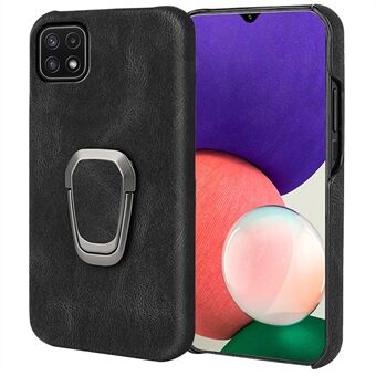 Scratch-resistant PU Leather Coated PC Phone Cover Kickstand Protective Case for Samsung Galaxy A22 5G (EU Version)/F42 5G