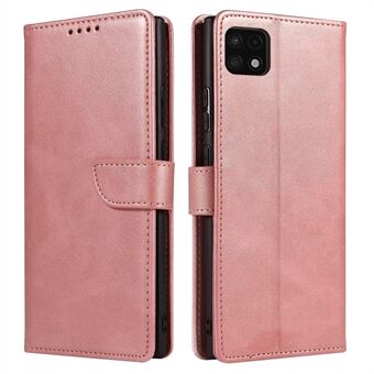 Textured Well-protected PU Leather + Soft TPU Phone Cover Dual-sided Magnetic Clasp Stand Case with Wallet for Samsung Galaxy A22 5G (EU Version)