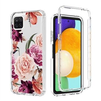 Transparent Phone Case For Samsung Galaxy A22 5G (EU Version) PC Frame + TPU Cover 2-in-1 Stylish Pattern Printing Back Cover