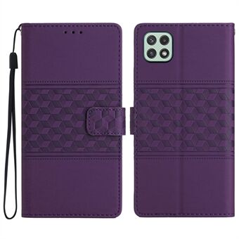 Slim Fit Phone Cover for Samsung Galaxy A22 5G (EU Version), Skin-touch Feeling Wallet Retro Imprinted Pattern Stand Leather Phone Case