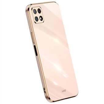 XINLI Phone Case for Samsung Galaxy A22 5G (EU Version), Electroplating Golden Edge Bump Proof TPU Protective Cover