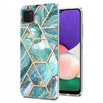 YB IMD Series-3 Soft TPU Case for Samsung Galaxy A22 5G (EU Version) , Marble Pattern IMD IML Double-sided Electroplating Cover