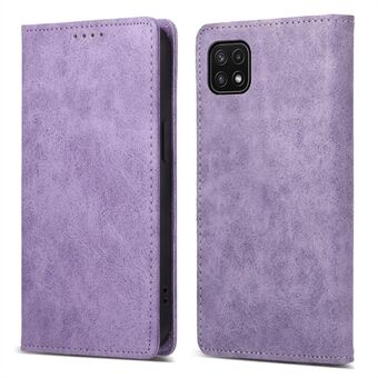 DF-05 For Samsung Galaxy A22 5G (EU Version) RFID Blocking Phone Case Leather Wallet Stand Anti-drop Cover