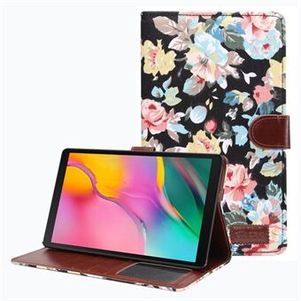 Magnetic PU Leather Flower Cloth Skin Wallet Soft Rubber Folio Stand Cover for Samsung Galaxy Tab A7 Lite 8.7-inch SM-T220 (Wi-Fi)