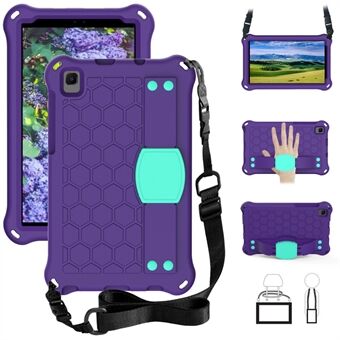 Honeycomb Texture Shock Proof EVA Armor Protective Case with 360 Rotating Stand and Shoulder Strap for Samsung Galaxy Tab A7 Lite 8.7-inch SM-T220 (Wi-Fi) / SM-T225