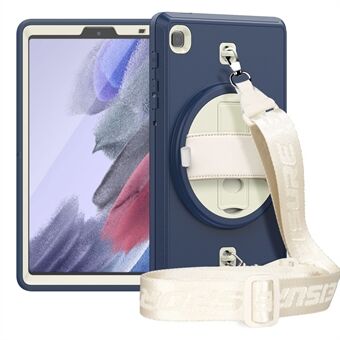 Kickstand + Handy Strap Design PC TPU Hybrid Cover + PET Film with Shoulder Strap for Samsung Galaxy Tab A7 Lite 8.7-inch