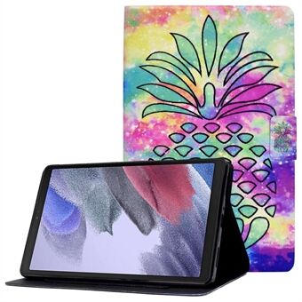 For Samsung Galaxy Tab A7 Lite 8.7-inch T220 / T225 Card Slots Design Pattern Printing PU Leather Cover Tablet Shockproof Shell Case with Adjustable Stand