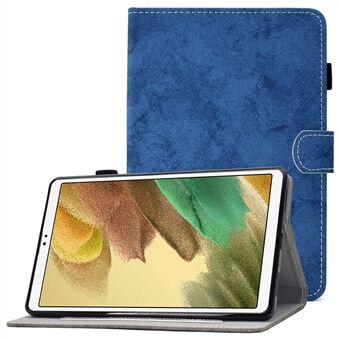 For Samsung Galaxy Tab A7 Lite 8.7-inch (T220 / T225) Cloth Texture Tablet Case Solid Color Stitching PU Leather Folio Stand Magnetic Cover with Card Holder