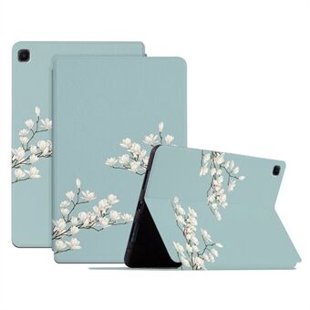 For Samsung Galaxy Tab A7 Lite 8.7-inch Shockproof Case with Stand Flower Pattern Printed PU Leather Cove