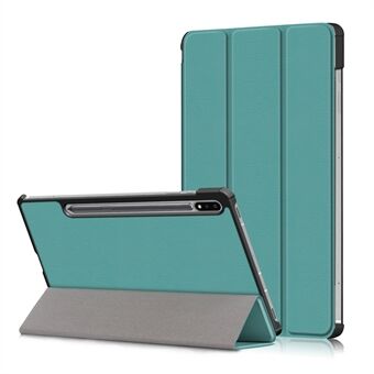 Tri-fold Stand Design Plain PU Leather Tablet Case Shell Protector for Samsung Galaxy Tab S7 FE T736/Tab S7 Plus/Tab S8+