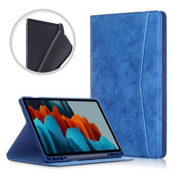 Front Pocket PU Leather Stand Case Tablet Cover with Pen Slot for Samsung Galaxy Tab S7 FE T736/Tab S7 Plus/Tab S8+