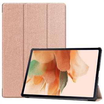 Full Protection Stable Tri-fold Stand Stand Design Leather Case for Samsung Galaxy Tab S7 FE SM-T730/SM-T736