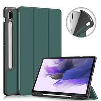 Tri-fold Stand Design TPU + PU Leather Cover with Pen Slot for Samsung Galaxy Tab S7 FE T736/Tab S7 Plus/Tab S8+