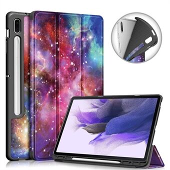 Pattern Printing Tri-fold Stand Design TPU Leather Tablet Case with Pen Slot for Samsung Galaxy Tab S7 FE T736/Tab S7 Plus/Tab S8+