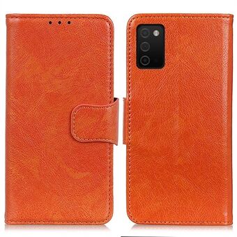 Full-Protection Nappa Texture Wallet Design Split Leather Stand Phone Cover for Samsung Galaxy A03s (166.5 x 75.98 x 9.14mm)