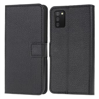 Litchi Skin Wallet Stand Design Leather Case Cover for Samsung Galaxy A03s (166.5 x 75.98 x 9.14mm)