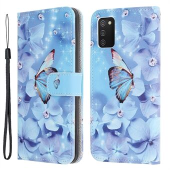 Wallet Design Cross Texture 3D Pattern Printing Leather Stand Phone Case for Samsung Galaxy A03s (166.5 x 75.98 x 9.14mm)