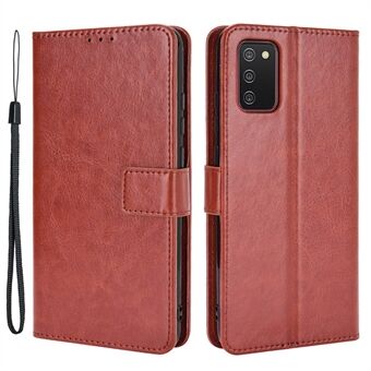 Crazy Horse Texture Leather Wallet Full Protective Phone Case Shell with Stand for Samsung Galaxy A03s (166.5 x 75.98 x 9.14mm)