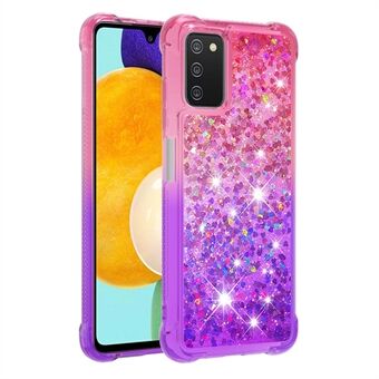 Gradient Quicksand TPU Liquid Flowing Sparkle Case Shockproof Bumper Cover for Samsung Galaxy A03s (166.5 x 75.98 x 9.14mm)