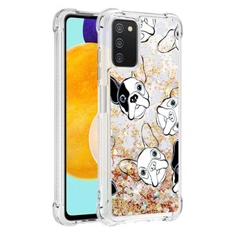 Bling Liquid Quicksand Design Sparkle Heavy Duty Protection with TPU Bumper Cover for Samsung Galaxy A03s (166.5 x 75.98 x 9.14mm)