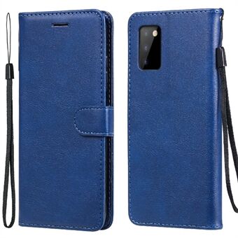 KT Leather Series-2 Solid Color PU Leather Phone Case Wallet Stand Cover with Strap for Samsung Galaxy A03s (166.5 x 75.98 x 9.14mm)