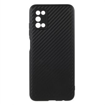 Carbon Fiber Texture Anti-Slip Shock Resistant Soft TPU Phone Case for Samsung Galaxy A03s (166.5 x 75.98 x 9.14mm) - Black