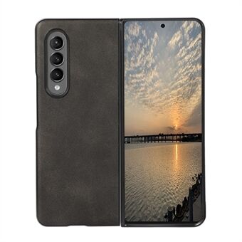 Leather Coated Phone Cover Case for Samsung Galaxy Z Fold3 5G - Black