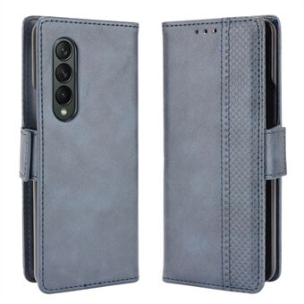 Side Magnetic Buckle Retro Texture Leather Stand Wallet Phone Flip Case Cover Shell for Samsung Galaxy Z Fold3 5G