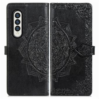 Embossment Flower Leather Phone Stand Case Wallet for Samsung Galaxy Z Fold3 5G