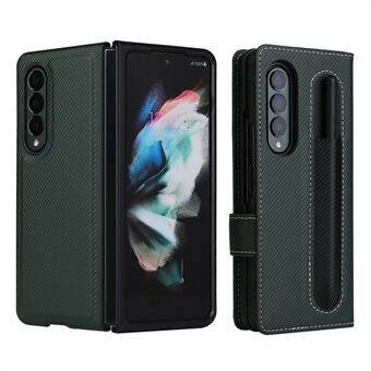 Stand Wallet PU Leather Cover Pen Slot Design Detachable Leather Coated PC Phone Case for Samsung Galaxy Z Fold3 5G