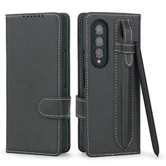 POLA Well-protected Texture Detachable PU Leather Shell Stand Wallet Mobille Phone Case with Pen Slot for Samsung Galaxy Z Fold3 5G