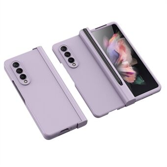 For Samsung Galaxy Z Fold3 5G Rubberized Surface Pen Slot Design Hard PC Phone Case Cover with Glass Screen Protector