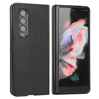 For Samsung Galaxy Z Fold3 5G Leather Coated PC Phone Case Scratch-resistant Protective Shell