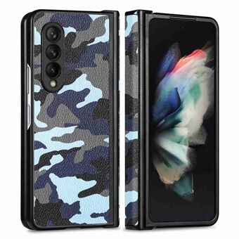 Protective Folding Phone Case for Samsung Galaxy Z Fold3 5G, Camouflage Pattern Anti-drop PU Leather Coated PC Cover