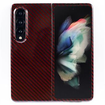 For Samsung Galaxy Z Fold3 5G Glossy Aramid Fiber Back Case Carbon Fiber Texture Fall Proof Phone Cover