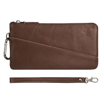 Wrist Bag for Samsung Galaxy Z Fold3 5G, Full Grain Cow Leather Clutch Purse Wallet Waist Bag Business Handbag