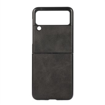 Lightweight Hybrid PU Leather Cowhide Grain Hard PC Anti-Scratch Shook-Proof Bumper Case for Samsung Galaxy Z Flip3 5G