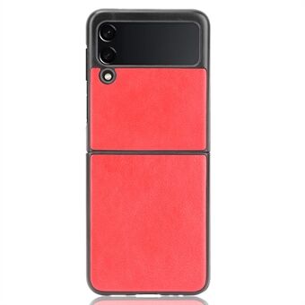 Slim Litchi Texture PU Leather Coated Hard PC Protective Phone Back Cover for Samsung Galaxy Z Flip3 5G