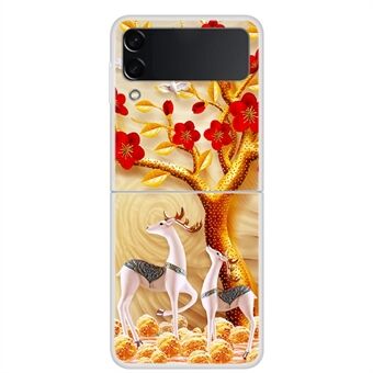 Pattern Printing Design Hard PC Slim Fit Shockproof Protective Phone Case for Samsung Galaxy Z Flip3 5G